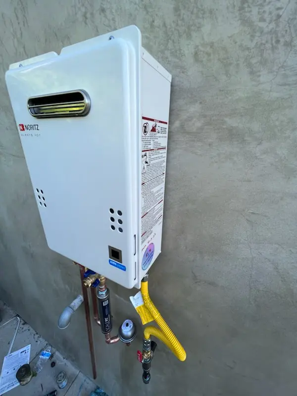 Tankless water heater installation for Gregory homes